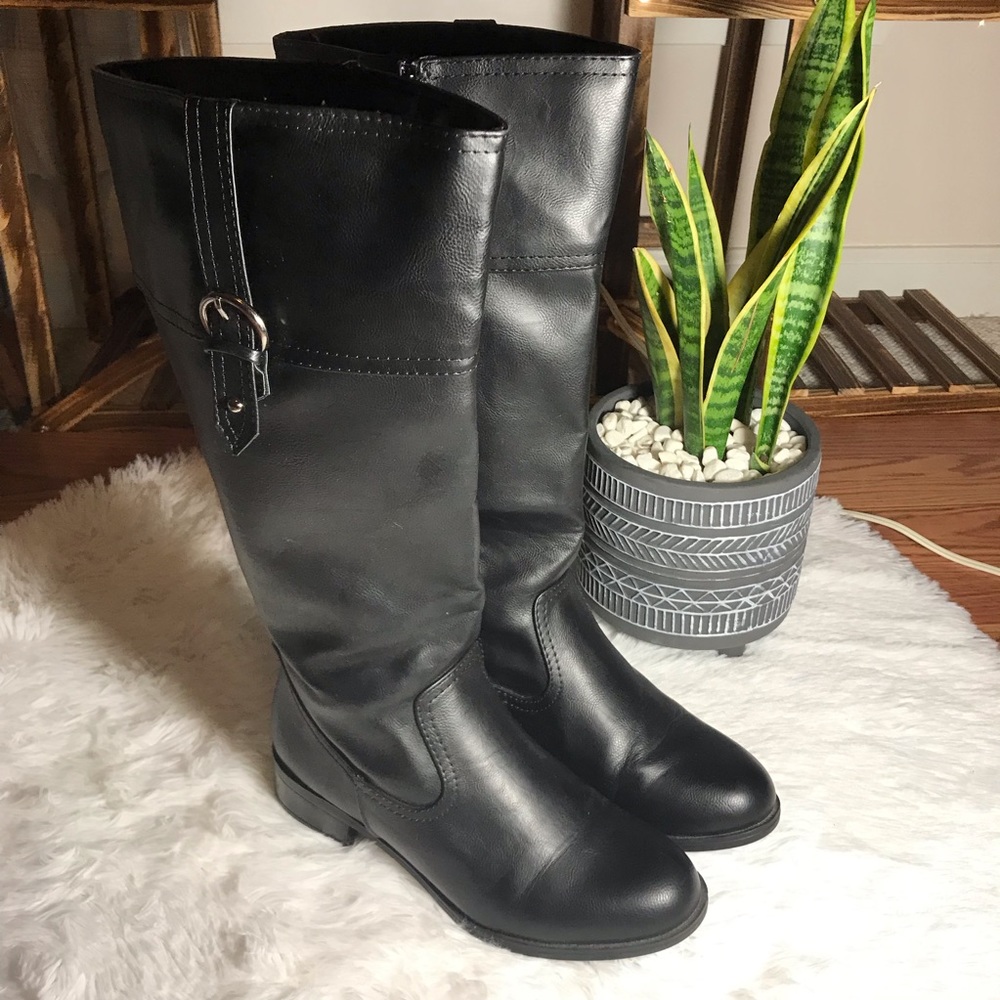 Black Mid Calf Riding Boots Size 8.5M • Excellent Condition!